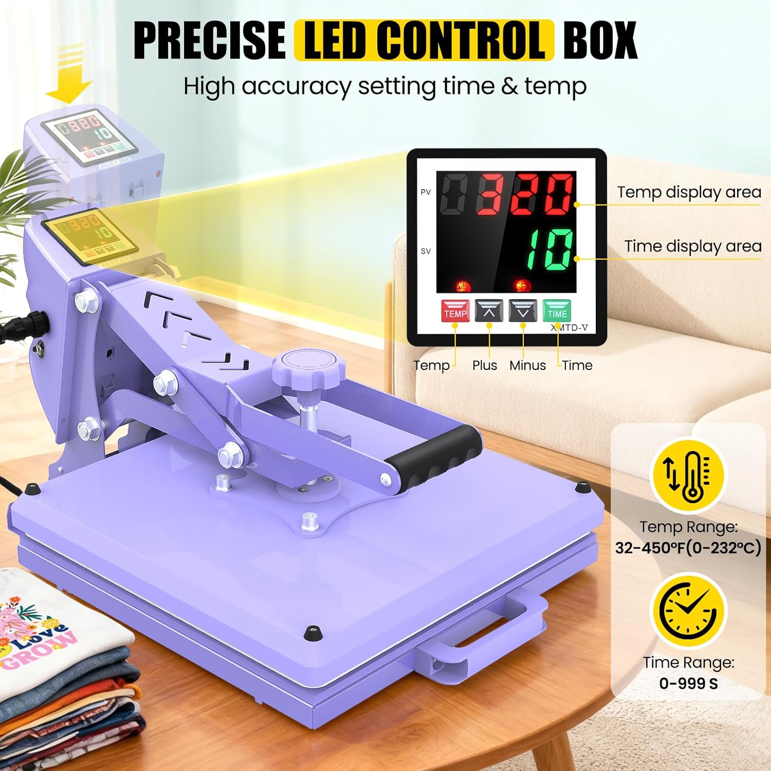 AKEYDIY15X15 Heat Press Machine Slide Out Clamshell for T-Shirts, Industrial-Quality T-Shirt Press, Vinyl Heat Press, Digital Sublimation for T Shirt, Pillows, Bag, Mats (Shirt Press_TFES)