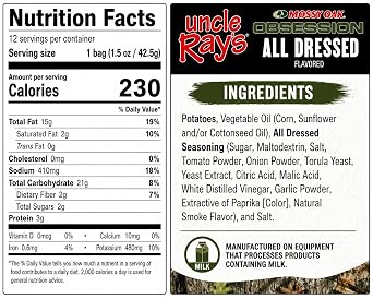 Uncle Rays All Dressed Potato Chips, 1.5 oz Bags (Pack of 12) | Individual Snack Size Crispy Chips | Bold Savory Flavor | Fresh & Crunchy Snack Pack | Bundled by SUPERDEALS with Mystery Gift