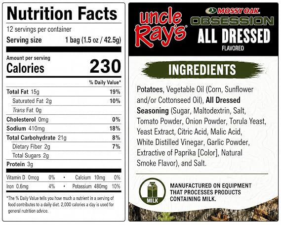 Uncle Rays All Dressed Potato Chips, 1.5 oz Bags (Pack of 12) | Individual Snack Size Crispy Chips | Bold Savory Flavor | Fresh & Crunchy Snack Pack | Bundled by SUPERDEALS with Mystery Gift