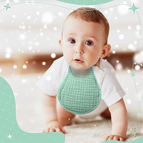 Miniatura 5 de Frienda 8 paños de muselina para eructos de algodón para bebé, 10 x 20 pulgadas, paños de muselina de varios colores, 4 capas absorbentes, toallas