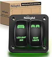 Vista 9 de Nilight 90104B - Barra de luz LED trasera láser de aluminio de 2 velocidades con interruptor basculante a palanca precableado de encendido y apagado