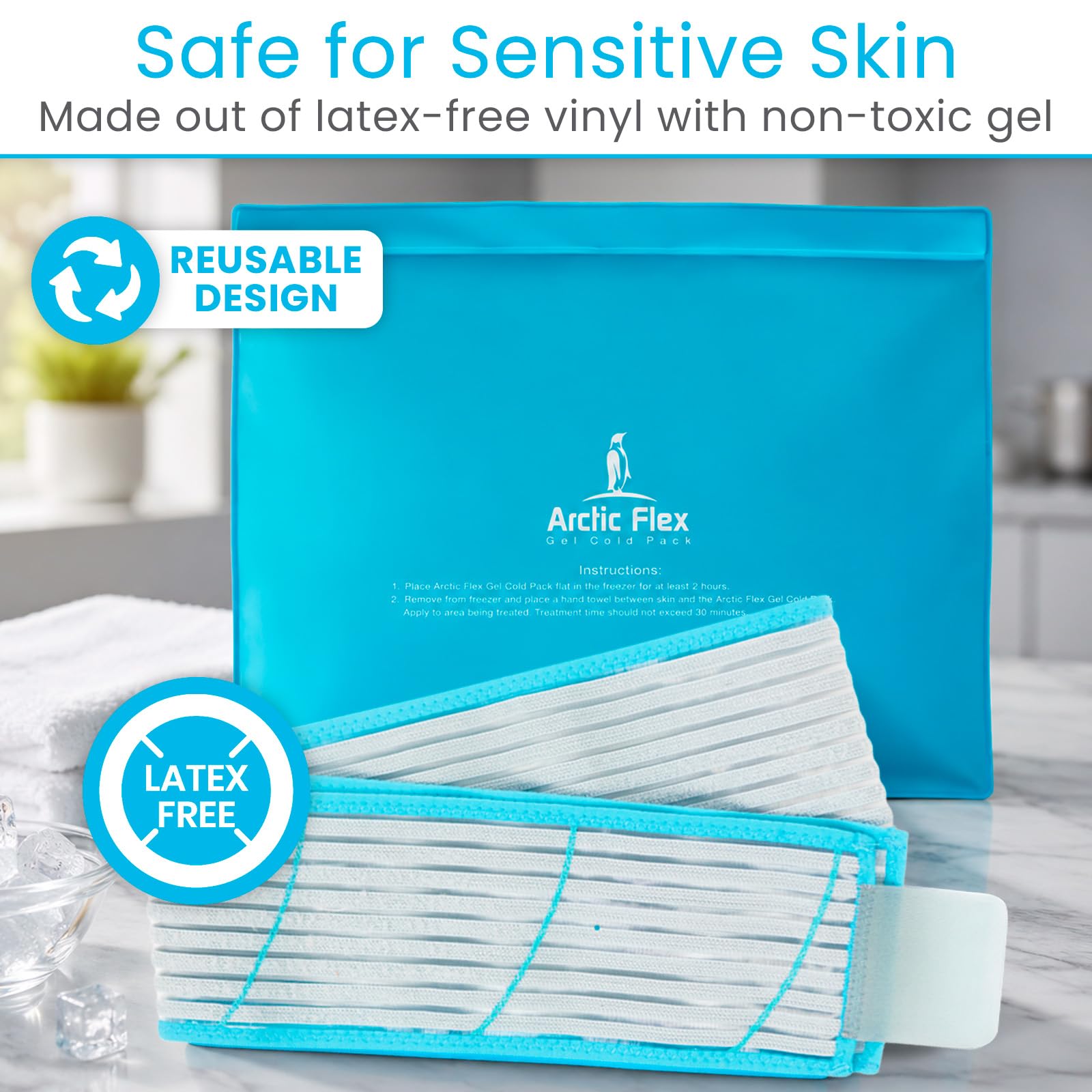 Arctic Flex Riutilizzabile di gel impacco di ghiaccio - ice bag terapia del freddo - impacco caldo comprimere/riscaldata (X-grande (11 "x 14"))