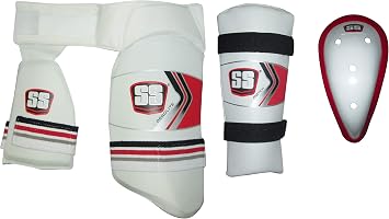 SS Cricket Aerolite Pro Thigh Guard 2 in 1, Match Arm Guard, Abdominal Guard - Mens Size