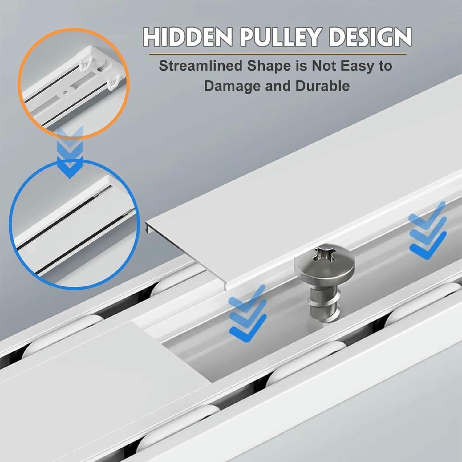 Track Heavy-Duty Silent Curtains Rails 3.3ft-19.7t Ceiling Double Row Curtain Mount Double Curtain Tracks For Living Room Bedroom Room Divider