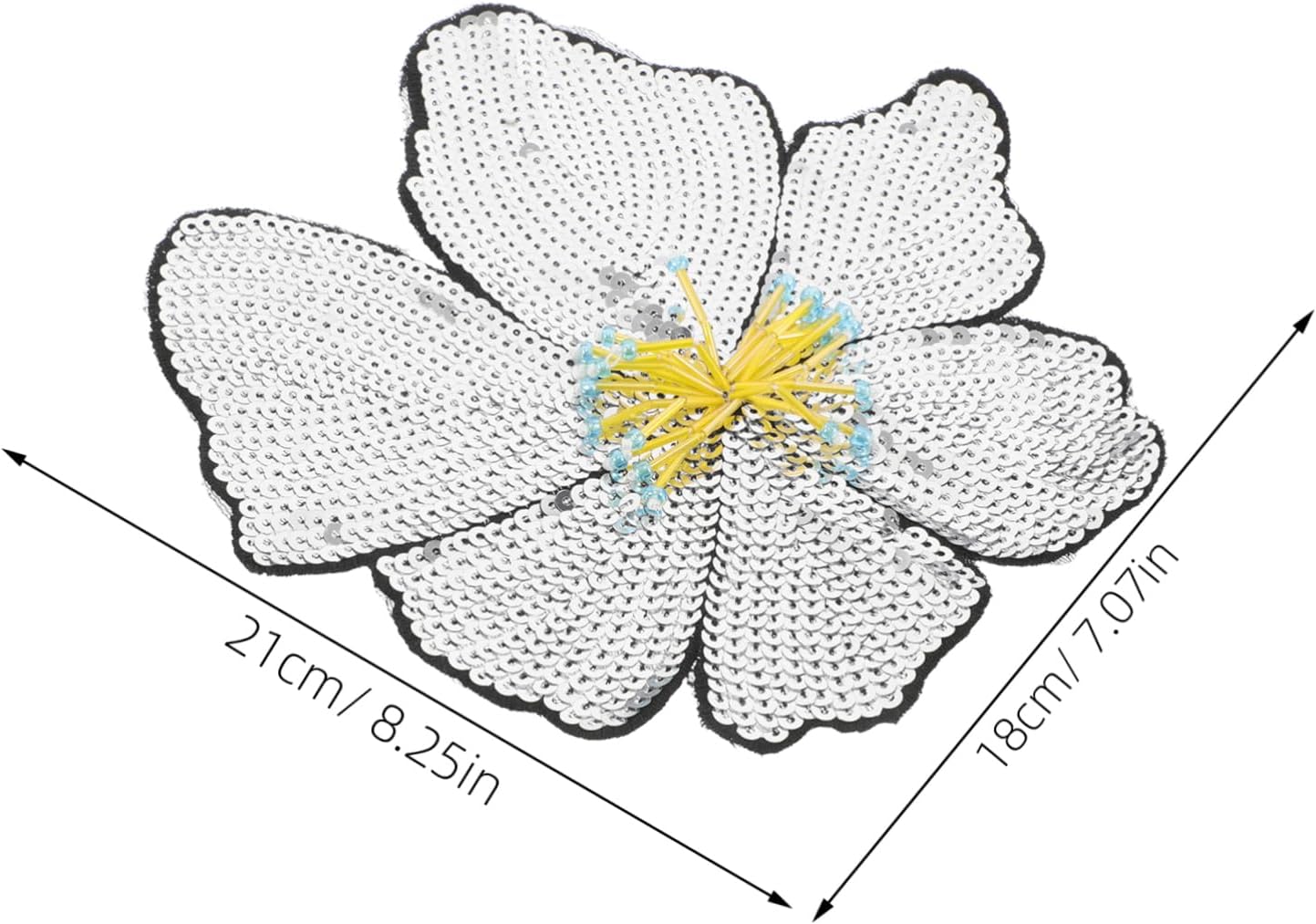 VILLCASE 2pcs Flower Sequin Appliques Sparkling Floral Embellishments for Costumes DIY Projects Garment Accessories for Stage Performance Creative Sewing