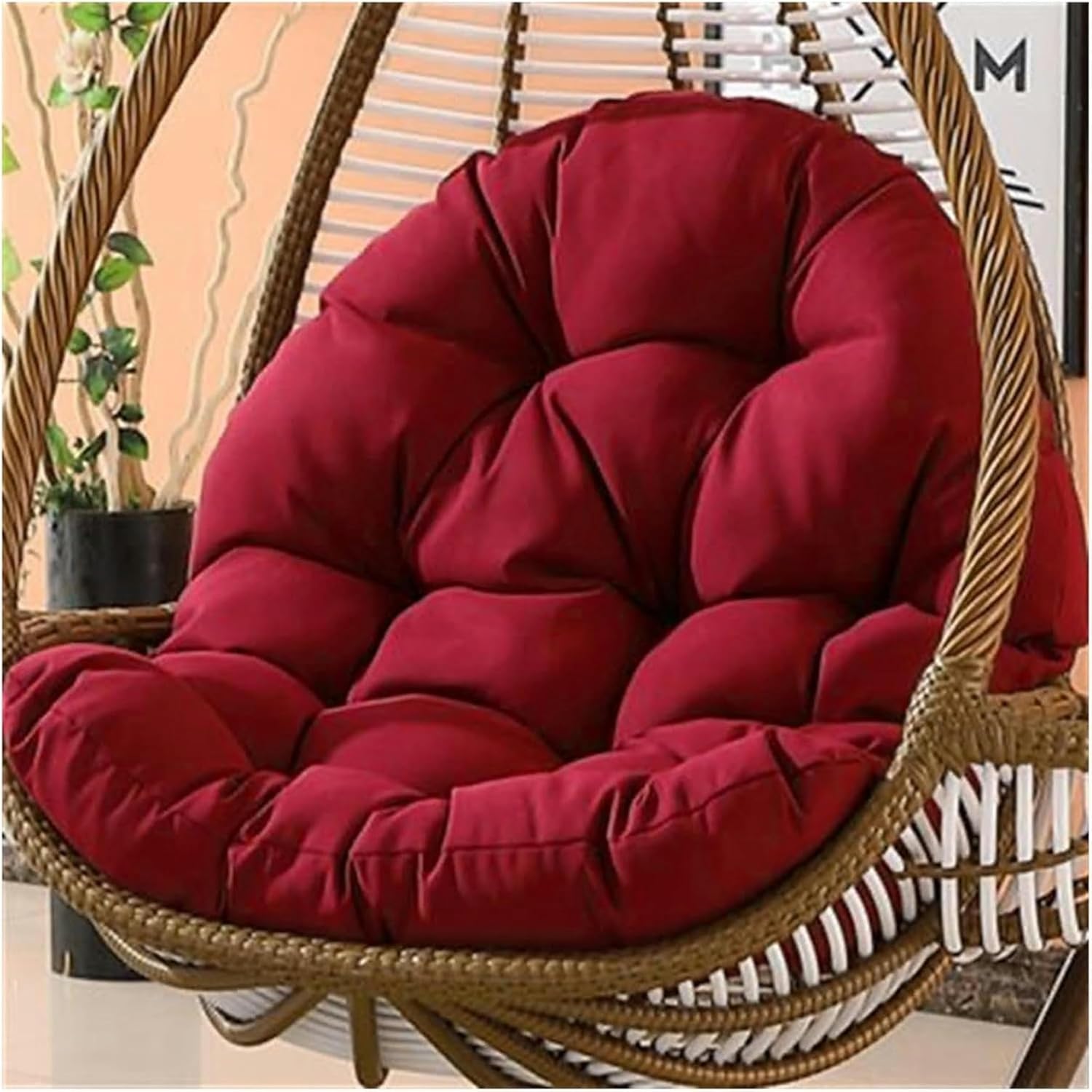 120x80cm Egg Chair Cushion Replacement, Thicken Hanging Basket Chair Cushions Washable (Cushion only)(Dark Blue)