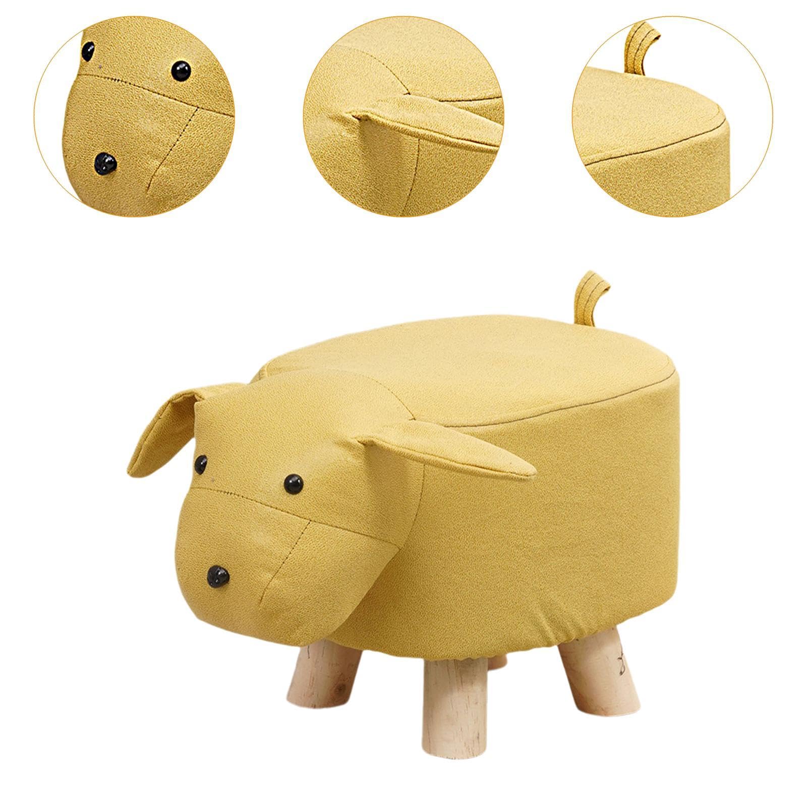 Kinder Fußhocker, Tierisches Design, Bequemer Sitz für Kinderzimmer, Gelber Hund