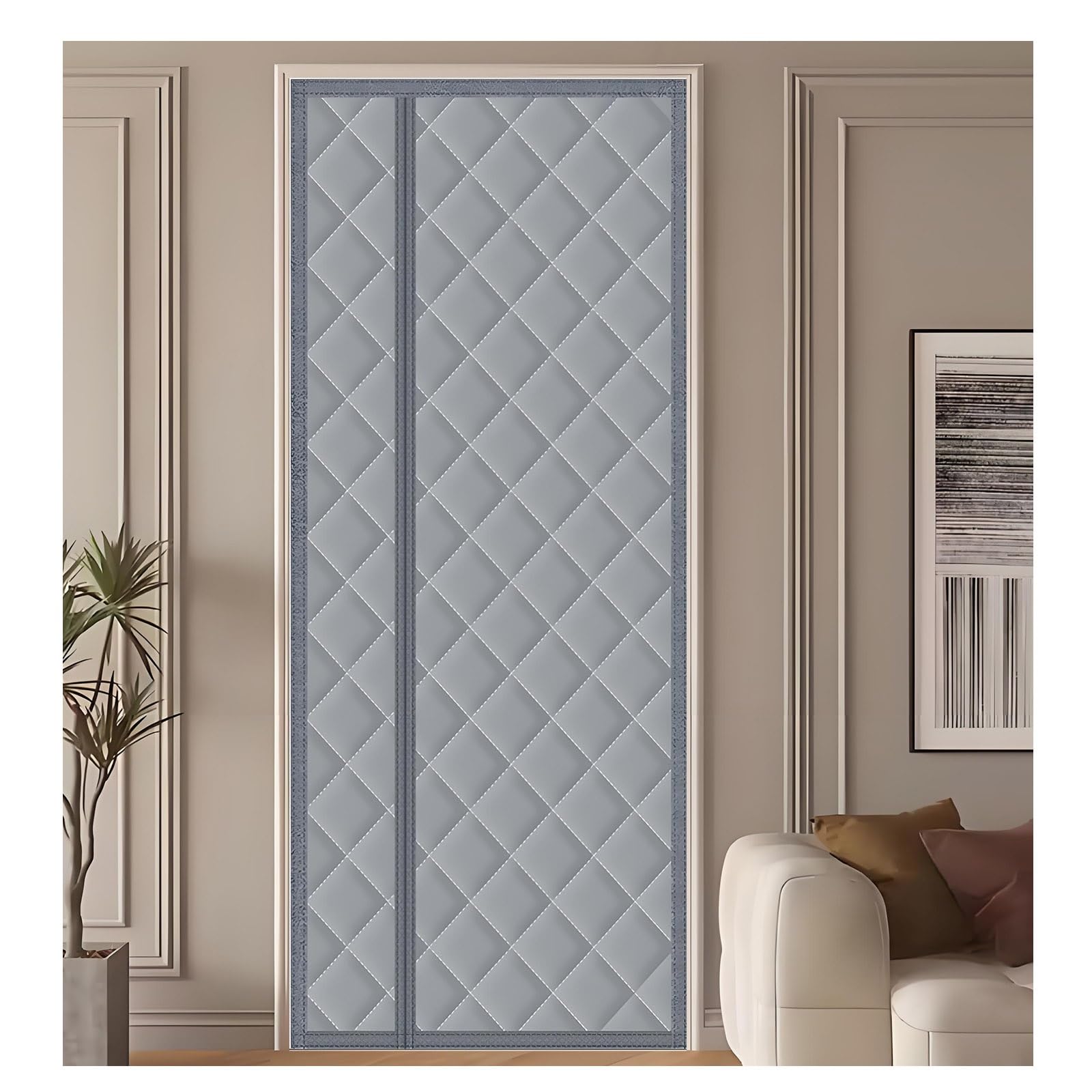 Moustiquaire de porte haut de gamme gris anthracite 90x230 cm isolation maximale