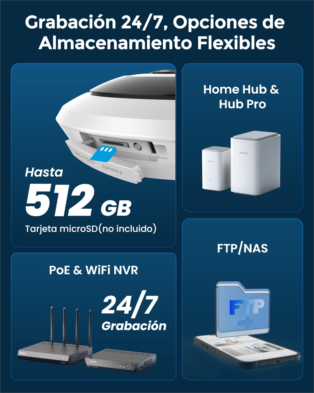 Reolink Cámara WiFi Interior 6MP, Vista Panorámica 360°, Cámara Ojo de Pez | WiFi 2,4/5 GHz, Detección de Personas, Audio Bidireccional, Instalación Techo/Pared/Mesa, Múltiples Vistas, FE-W Blanco
