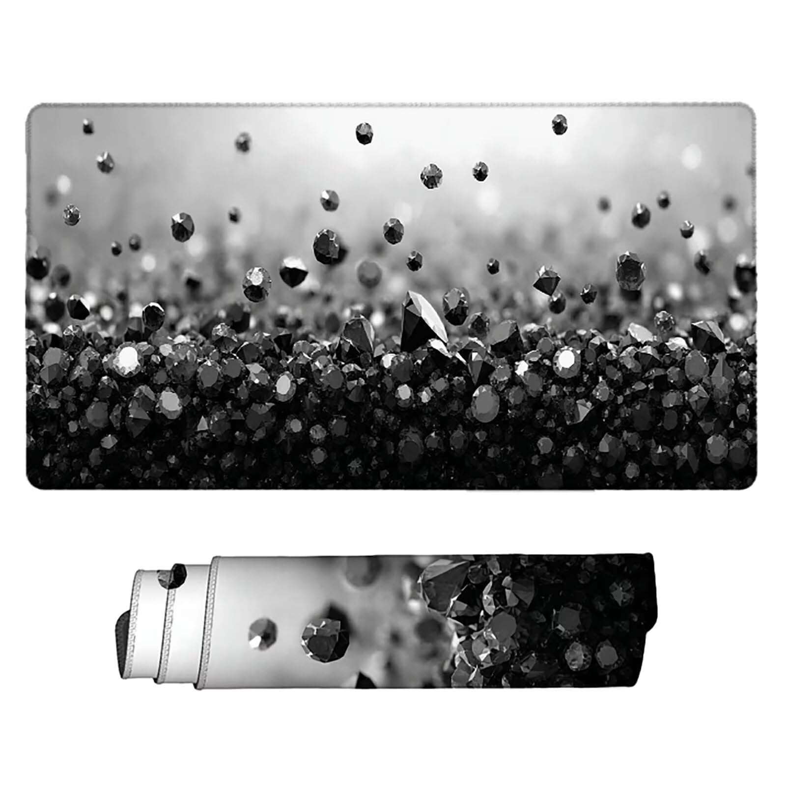 Tappetino Mouse XXL 1000x500mm Nero Mousepad Calcolo Tappetino Scrivania Grande, con base in Gomma Antiscivolo, Impermeabile Sottomano Scrivania, Computer, Ufficio, Accessori Gaming Mouse Pad 5-262b