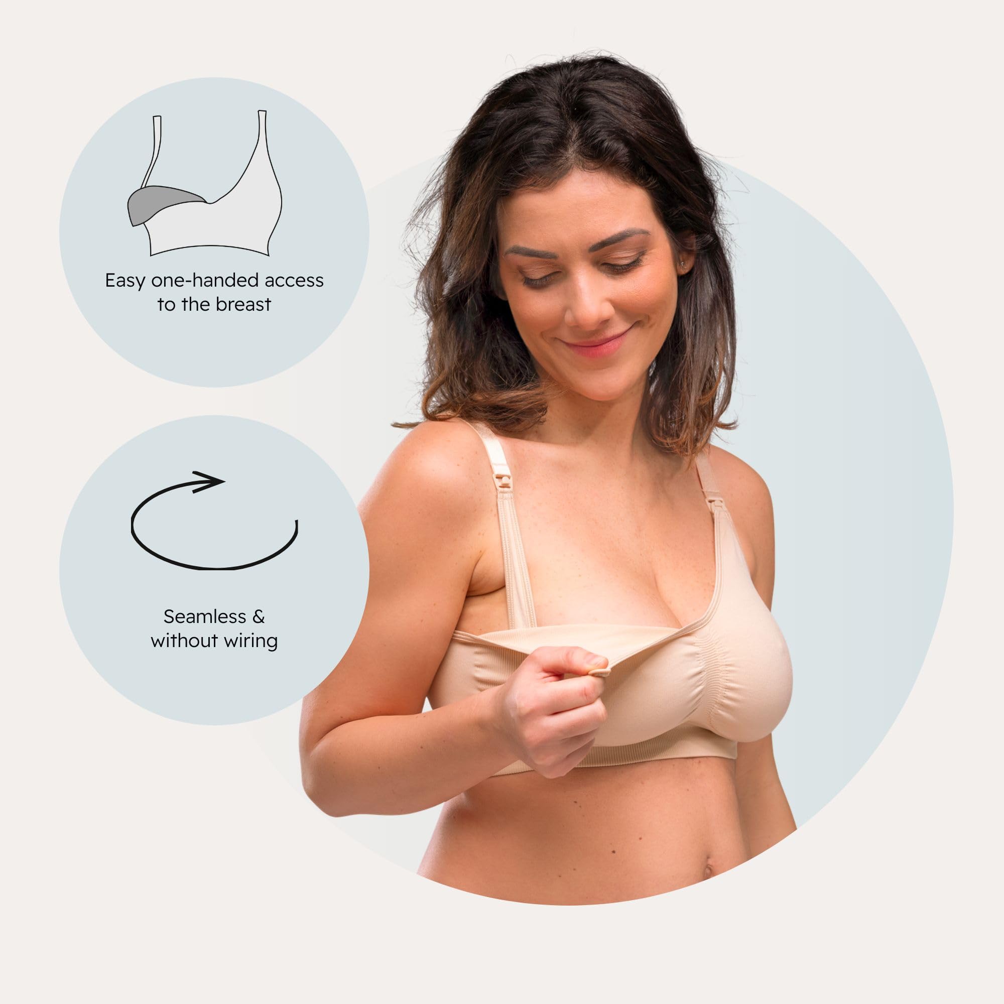 Carriwell Soutien-Gorge de Grossesse et d’Allaitement avec Rembourrage, sans Coutures, sans Armatures – Maintien et Mise en Forme optimaux, Respirant, Doux, avec Rallonge de Soutien-Gorge, S-XL