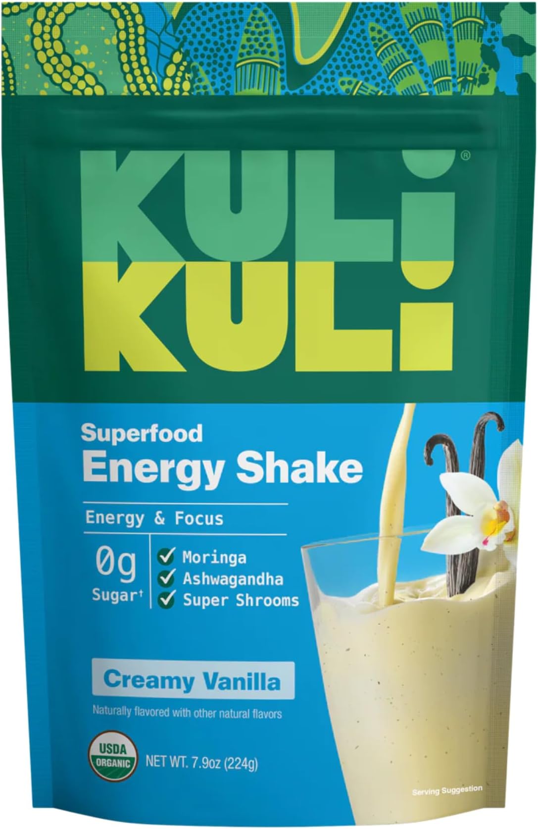 Superfood Energy Shake, Vanilla, Caffeine-Free, Vegan, 7.9oz