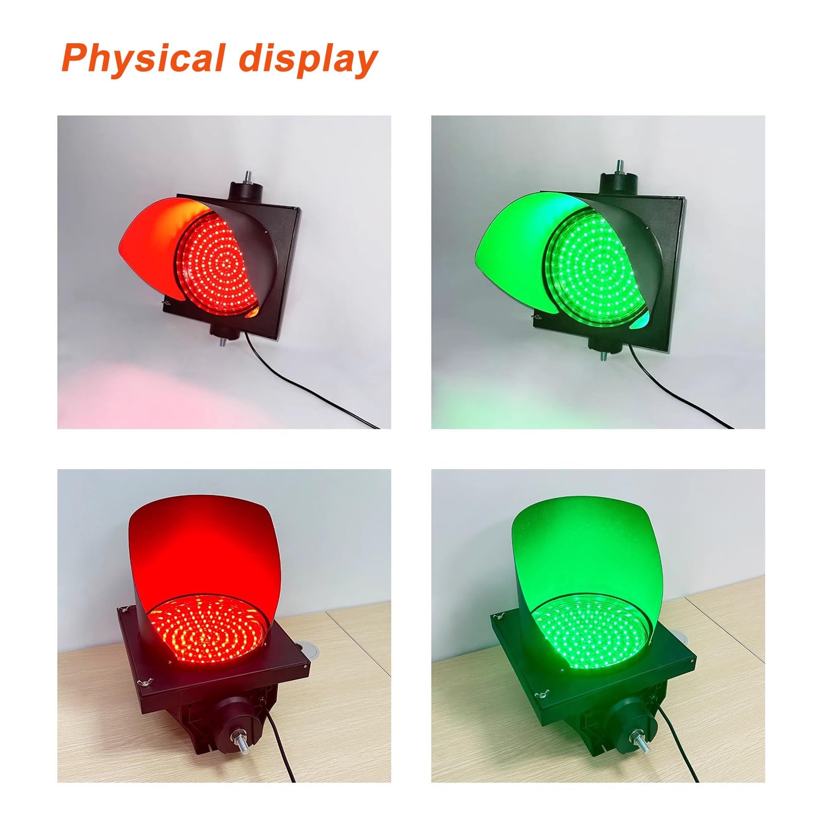 Lampa Ścienna z Sygnalizacją Świetlną, Czerwona/Zielona, ​​2 w 1, Światło Sygnalizacji Świetlnej, AC100-240 V, Oświetlenie Przemysłowe do Rampy Załadunkowej, Plug and Play, Sterowanie Przycis