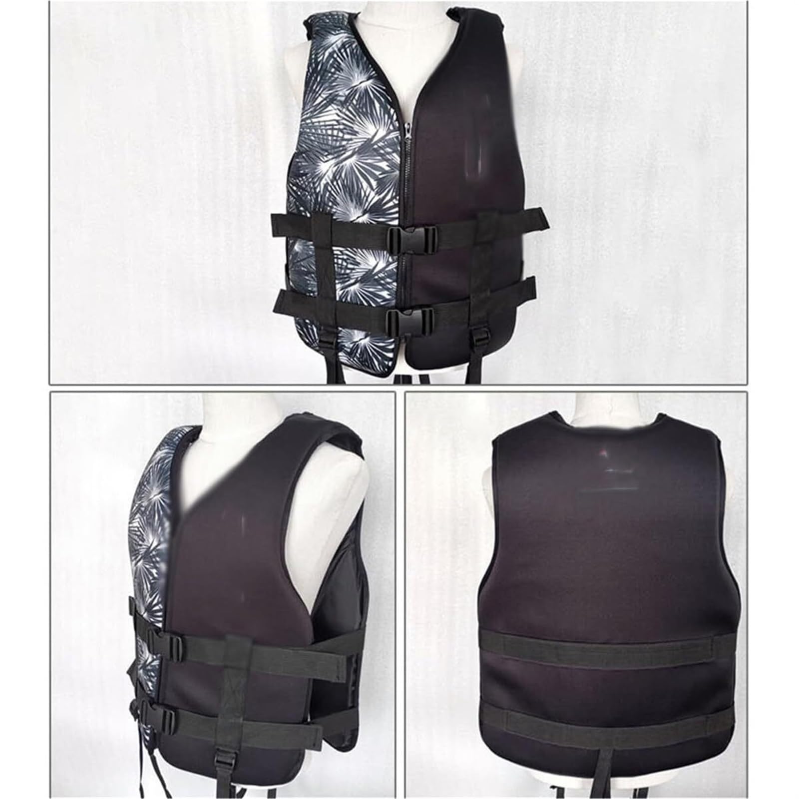 Chaleco de kayak ajustable con cremallera y hebillas