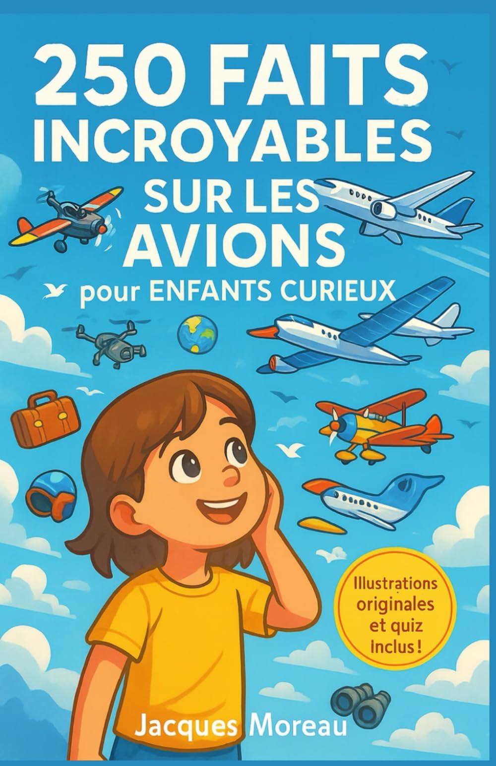 250 Faits Incroyables sur les Avions pour Enfants Curieux: Un voyage passionnant à travers l’histoire, la technologie, les records et les métiers de ... 12 ans, avec quiz et illustrations originales