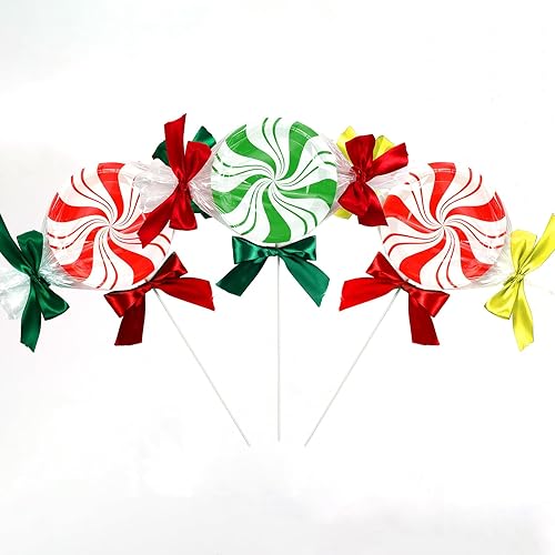 Miniatura 5 de 80 platos de papel de menta de Navidad, platos de postre desechables de 7 pulgadas, caramelo y menta, feliz año nuevo, suministros de fiesta de