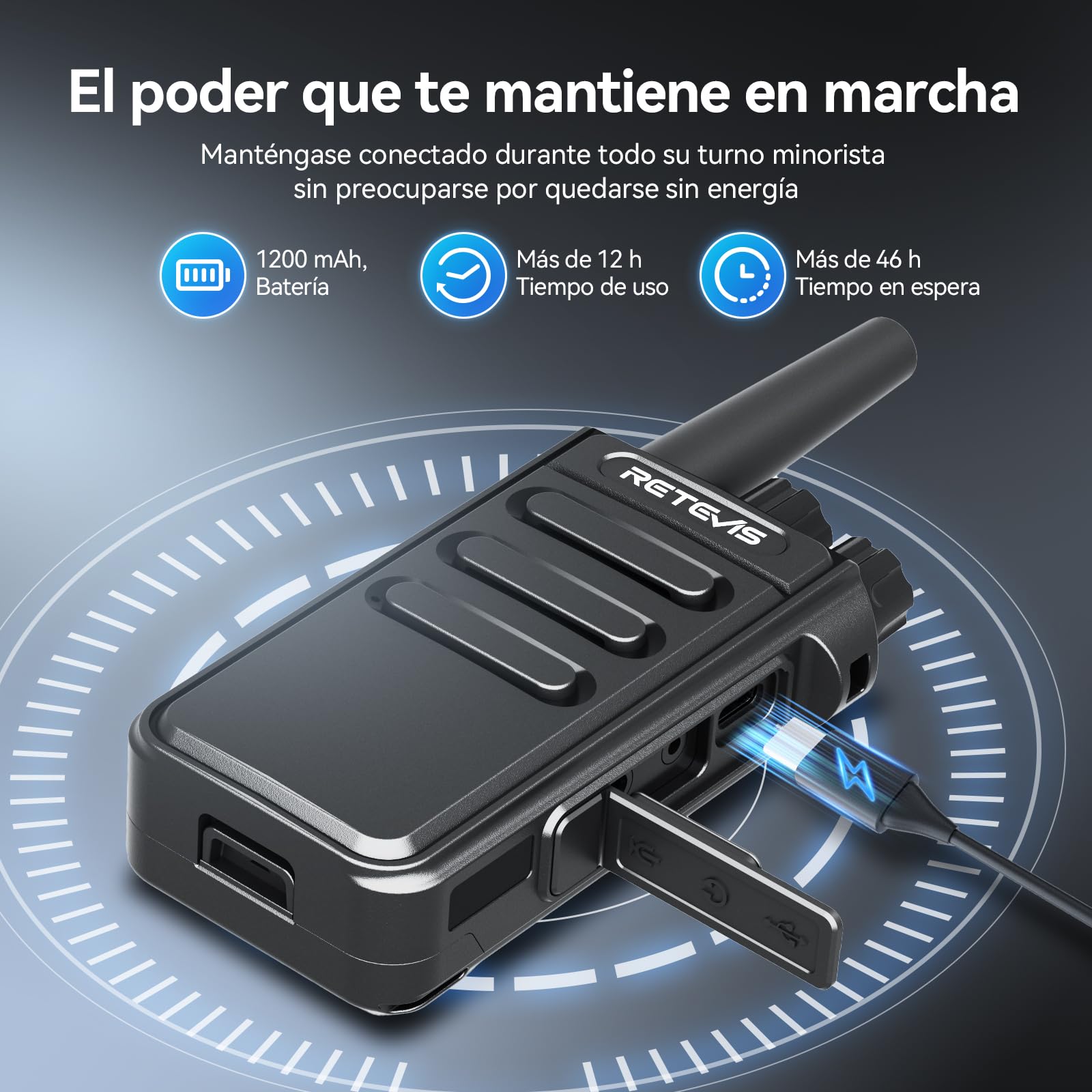 Retevis MateTalk P64 Walkie Talkie Digital sin Licencia, Radio Bidireccional de Largo Alcance Compatible con Repetidor, Llamadas Grupales, VOX, Seguridad, Radio Comercial para Fabrique (Paquete de 2)