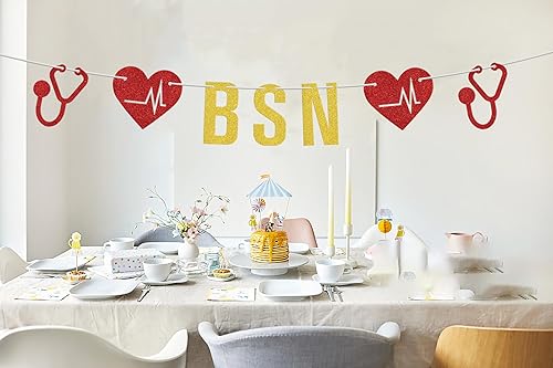 Miniatura 6 de Cartel de Congrats BSN, decoración de fiesta de graduación de enfermeras 2025, suministros de decoración de fiesta de graduación de clase 2025,