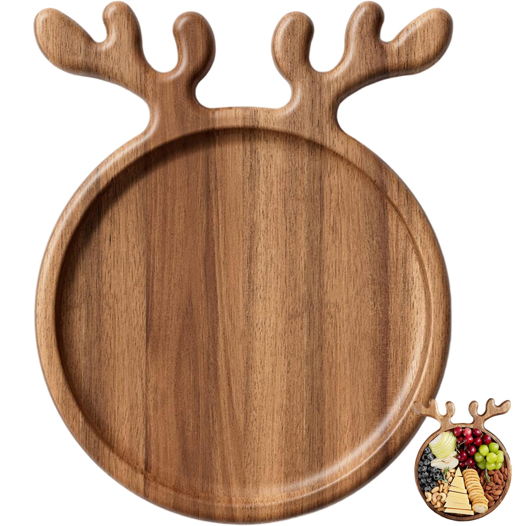Plateaux de service de Noël en bois d'élan pour décoration de table