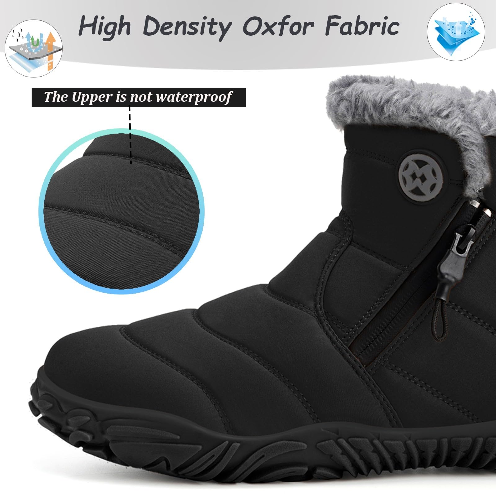 Gaatpot Barefoot Stivali da Neve Donna Uomo Invernali | Stivaletti, Caldo Fodera, Minimaliste, Con Wide Tox Box, Zero Drop Soles, Scarpe