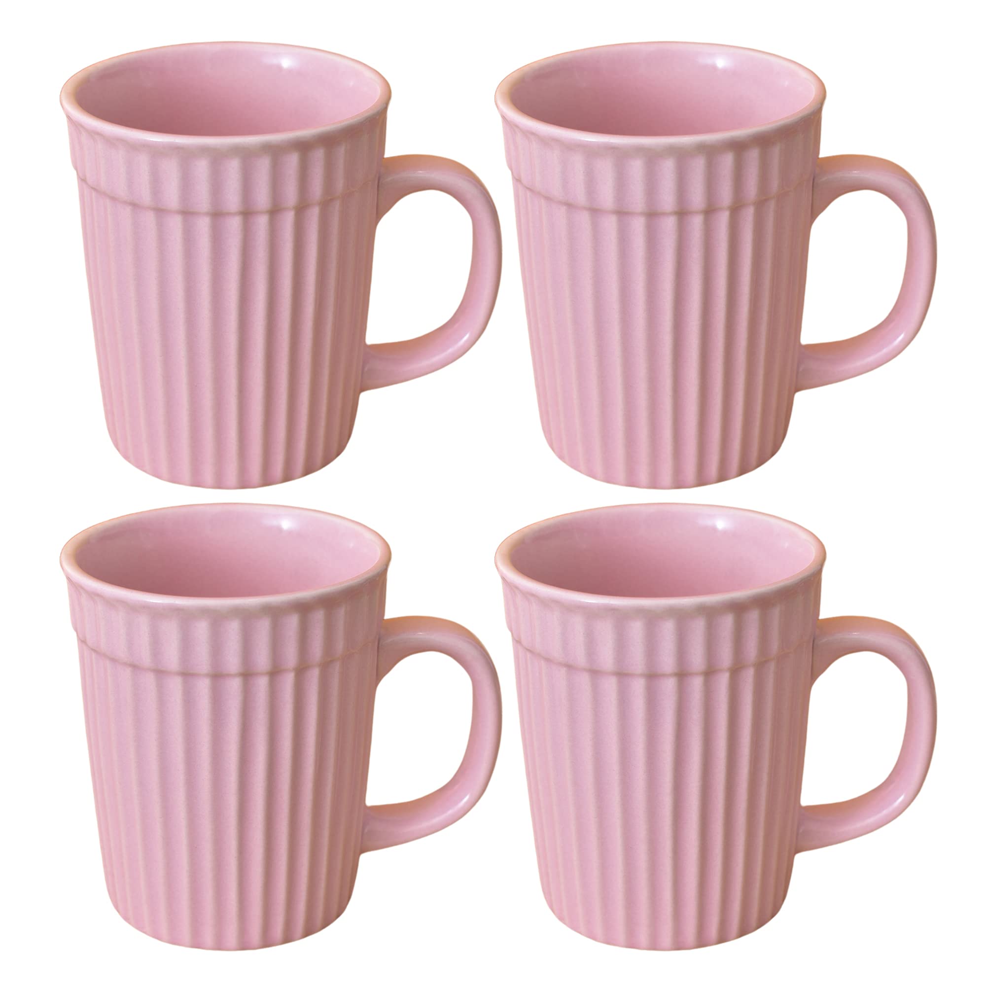 Kunhar Ceramic Coffee Mugs - 4 Piece, Orchid, 290ml