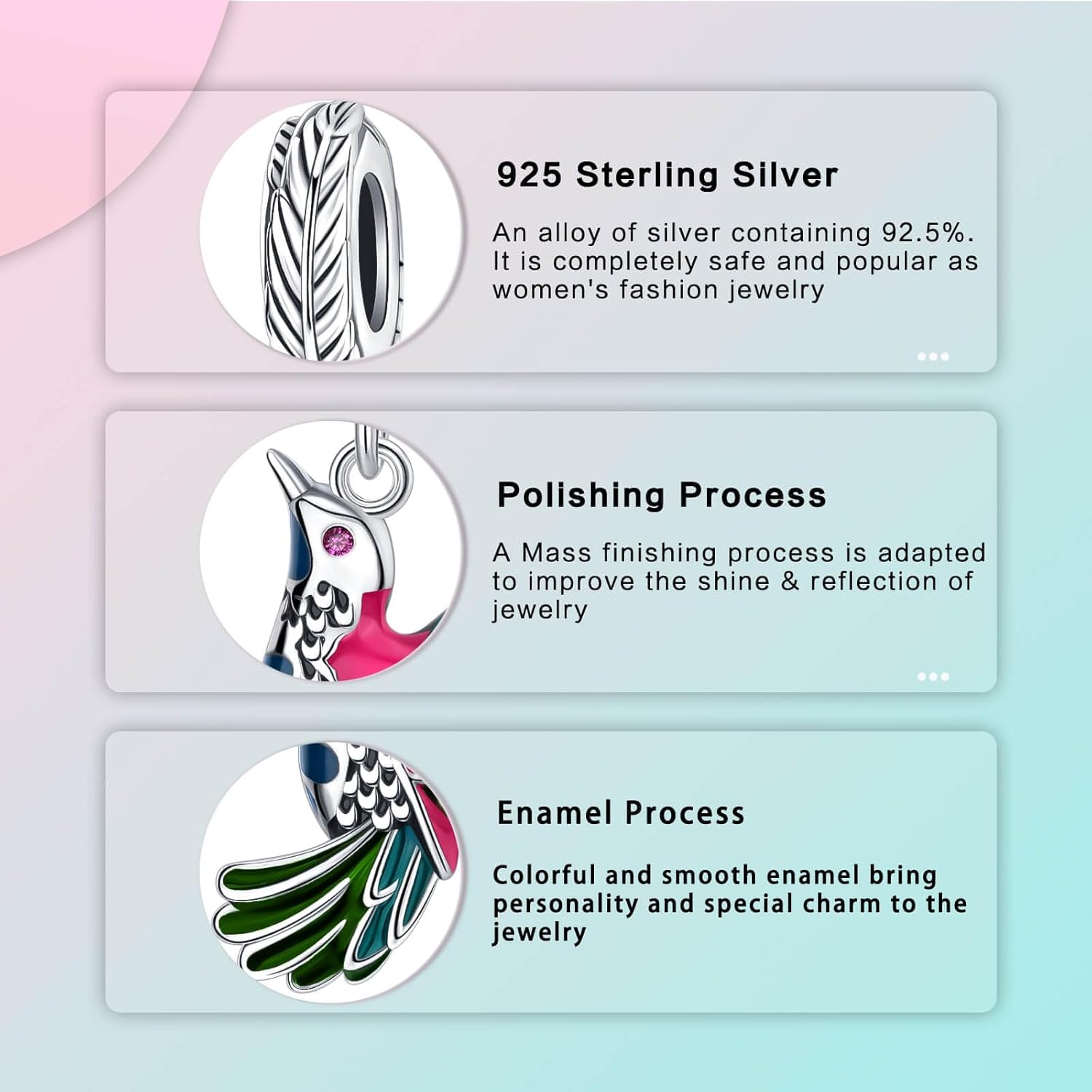 LUXILLA Family Love Mother Daughter Grandma Charm 925 Sterling Silver fits Bracelets Necklace Pendant Bead Charms Jewelry Gift for Women Family Friends - Image 5