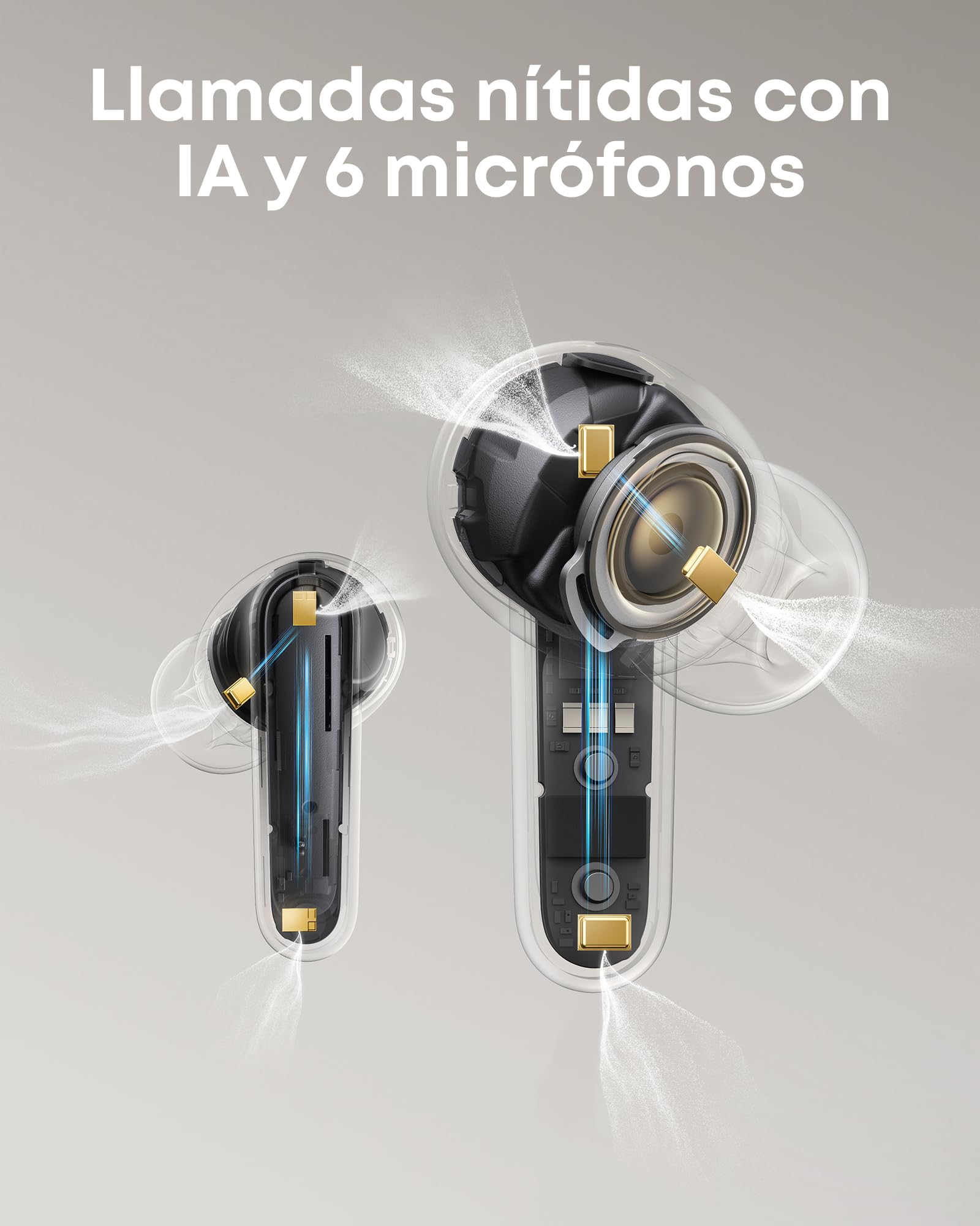 Soundcore P41i de Anker, Auriculares con Cancelación de Ruido y Cargador para Teléfono, 12H de Reproducción, 192H con El Estuche, Gran Sonido, Llamadas con IA y 6 Micros, Bluetooth