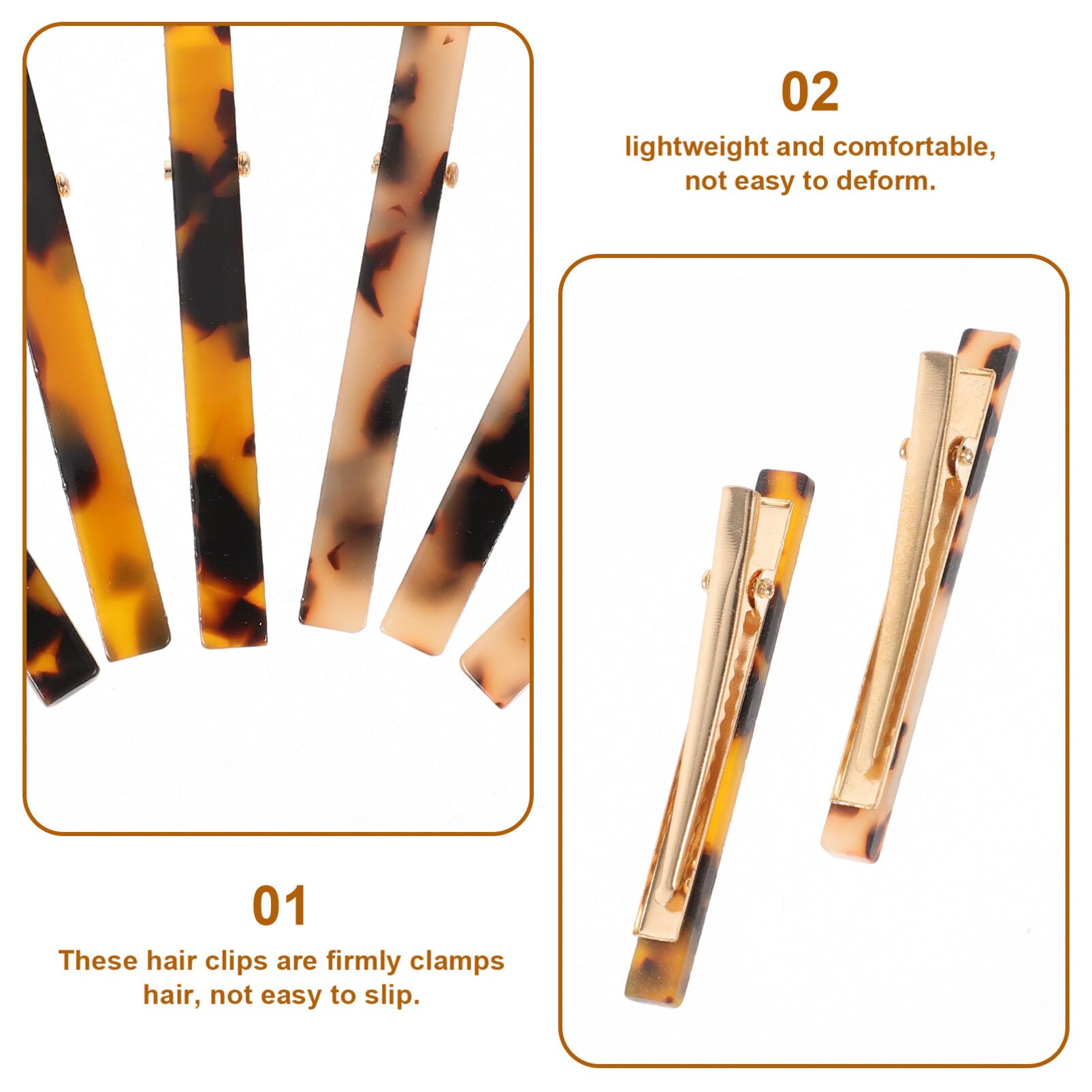 Beaupretty Leopard Print Hair Clips Acetate Billed Barrettes Lightweight Styling Accessories for Women Girls 6 Pieces - Image 4