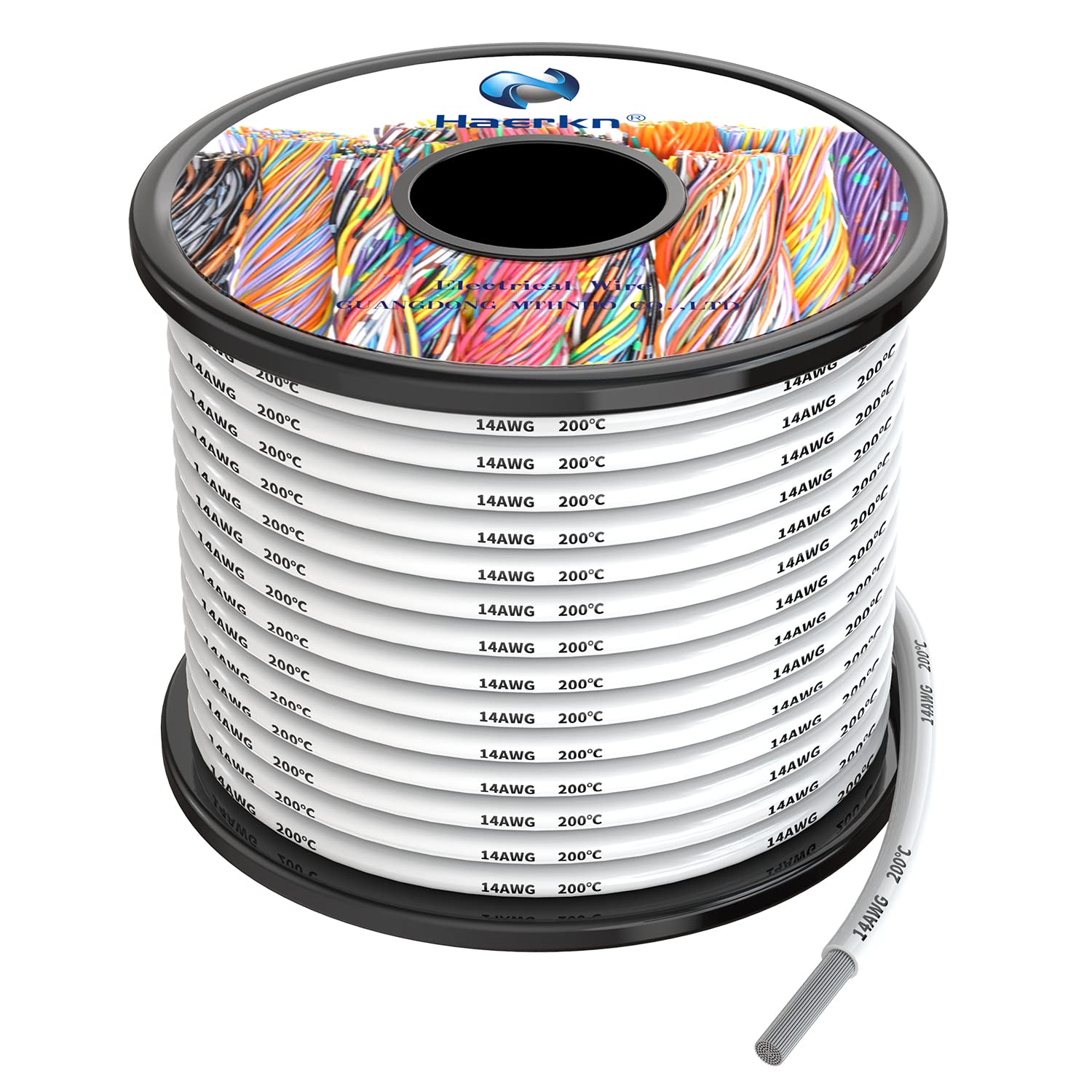 View 1 of 14awg Silicone Electrical Wire Cable 30ft White 14 Gauge Hookup Wires kit Stranded Tinned Copper Wire Flexible and Soft High Temperature Resistance