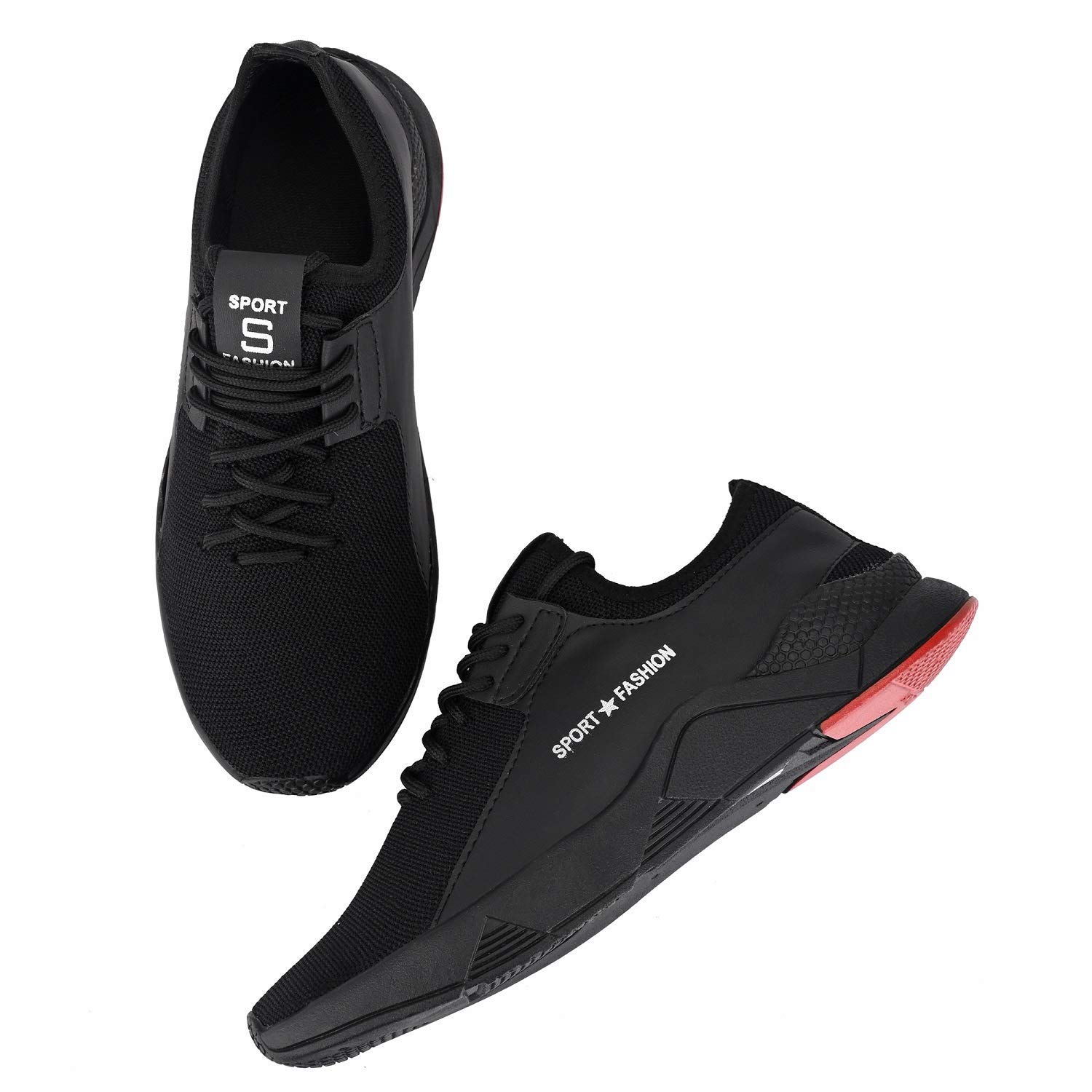 Kcandy Mens Stylish Sports Running Shoes Boys Running Shoes, Modern Sports Shoes for Walking, Sports, Gym UK 6 Black (B09HSCLRN4) Amazon Price History, Amazon Price Tracker