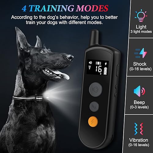 Miniatura 4 de Collar de choque para perros con 4 modos de entrenamiento, collar de entrenamiento para perros con control remoto, collar de entrenamiento
