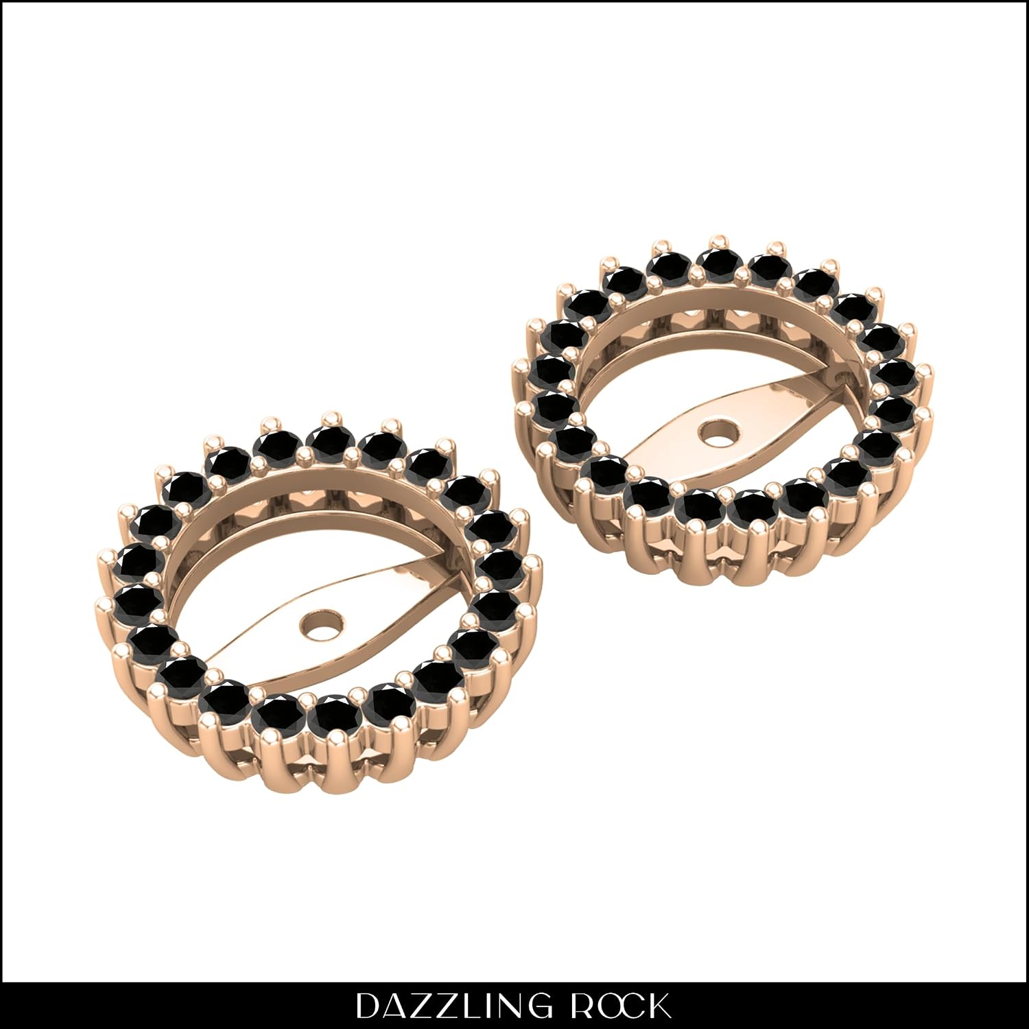 Dazzlingrock Collection Round Gemstone Halo Removable Earring Jackets for Women in 10K Solid Gold