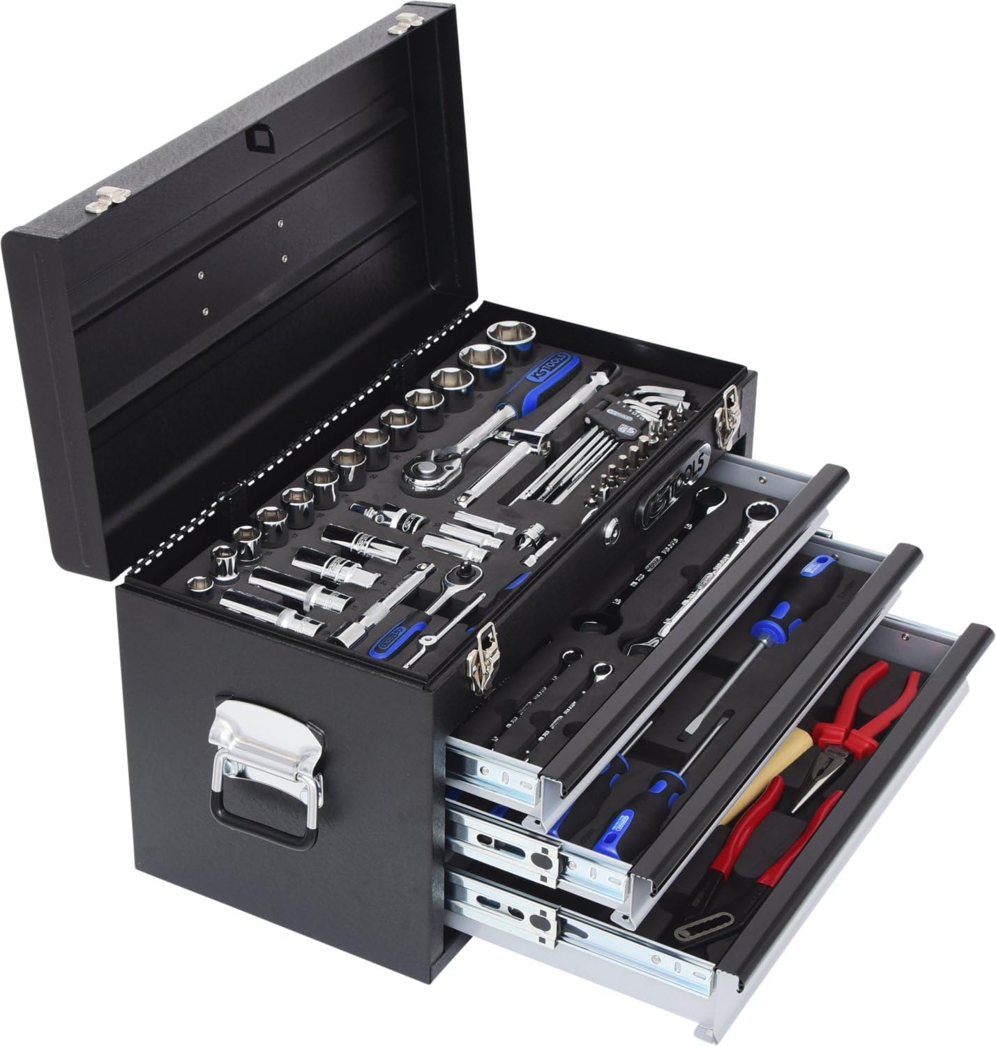 Black Friday - 40% OFF SK Hand Tool 4042146193402 1/4+1/2 Chromeplus Universal Tool Set, 99 Piece, Clear