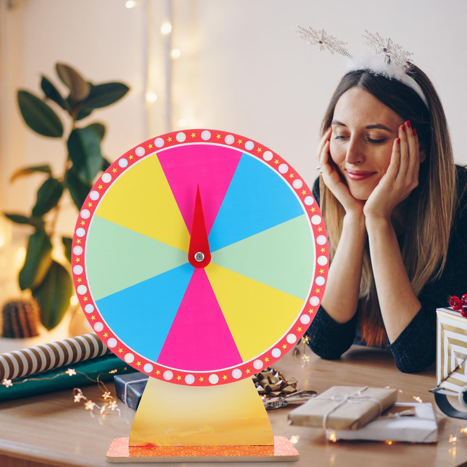 UKCOCO Ruleta de Premios de Mesa 40 CM 8 Casillas Rueda Giratoria de Espuma para Juegos de Fiesta Suministros para Eventos y Actividades Recreativas