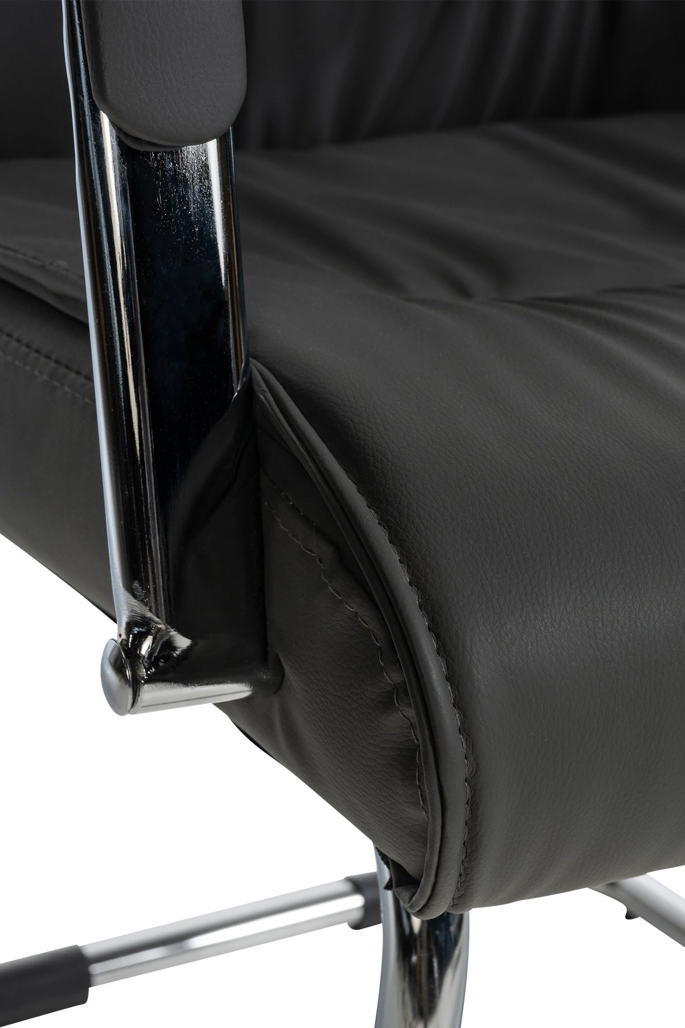 CLP Sedia Cantilever con Braccioli Sievert I Poltrona da Ufficio in Similpelle con Schienale I Sedia Ospiti in Metallo Cromato, Colore:Grigio