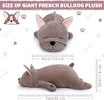 Auspicious Beginning 30' de peluche géante française bulldog animal farci - Oreiller en peluche pour chien de couchage, Jouet en peluche, Enfants, Filles, Garçons