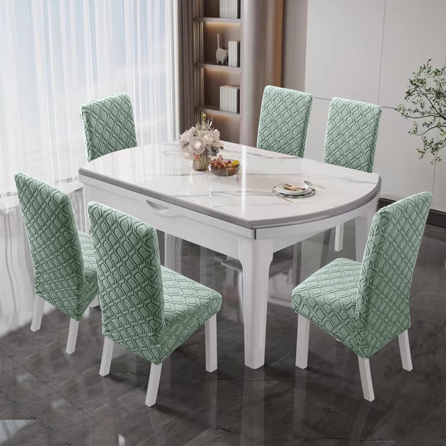 MINGPINHUIUS Chair Covers 4 pack, High Stretch Dining Room Chair Covers, High Back XL Chair Covers Set of 4 - Image 3