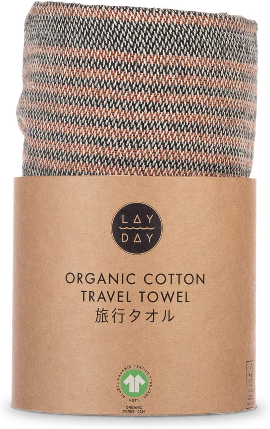 Layday Charter Seafoam Organic Cotton Travel Towel for Surfing & Backpacking