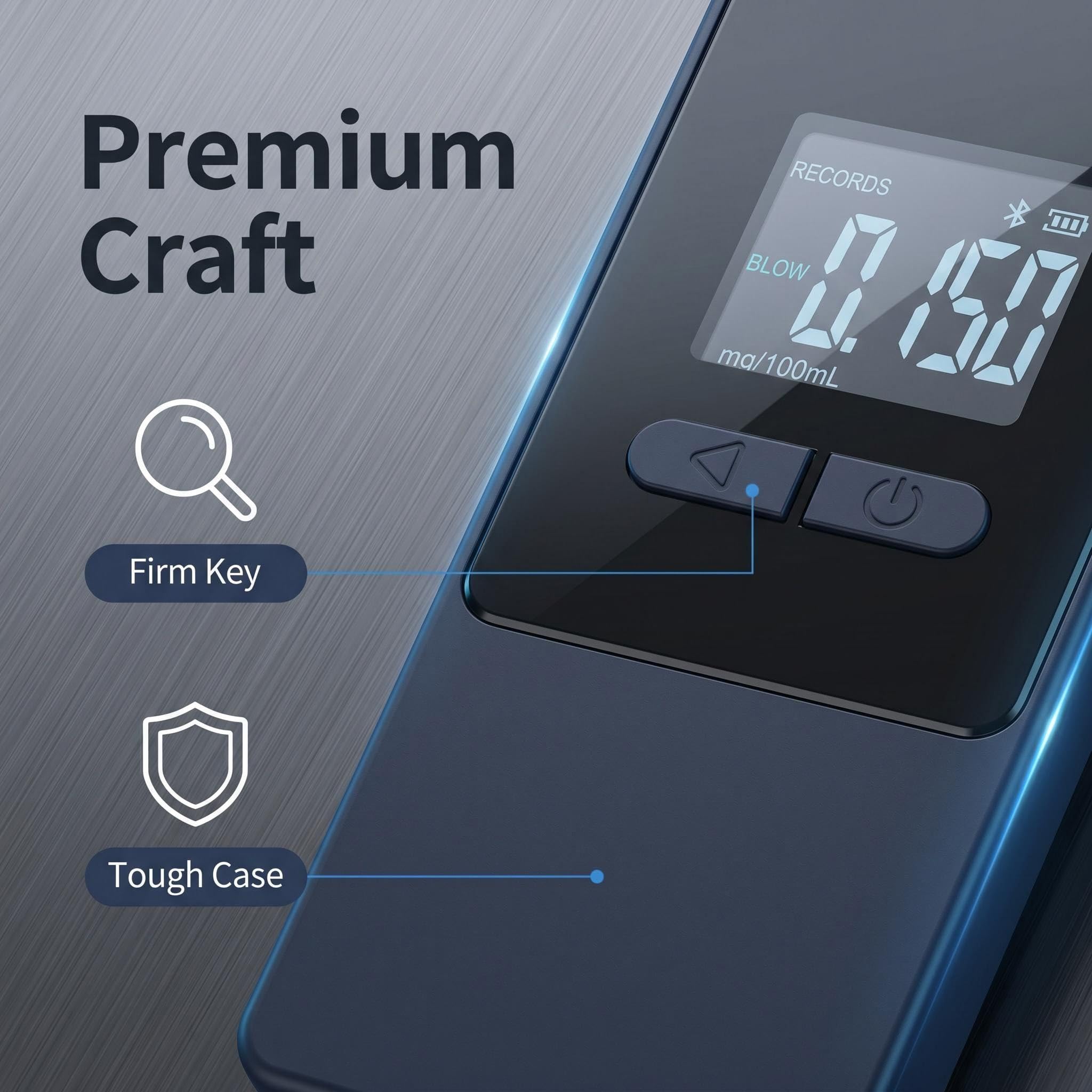 Alcootest et testeur d'alcool avec 5 Embouchures Haute Précision Alcootest Home Pro Breathalyser (Noir)