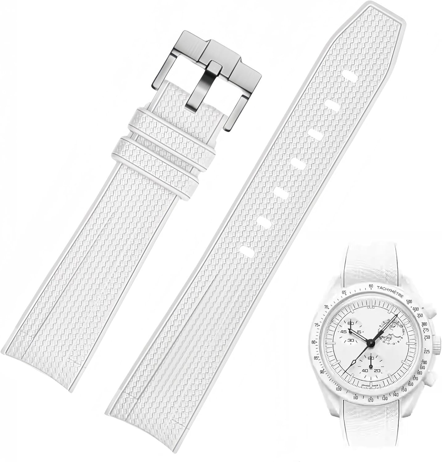 Silicone Rubber Bands for Omega X Swatch Moonswatch Watch