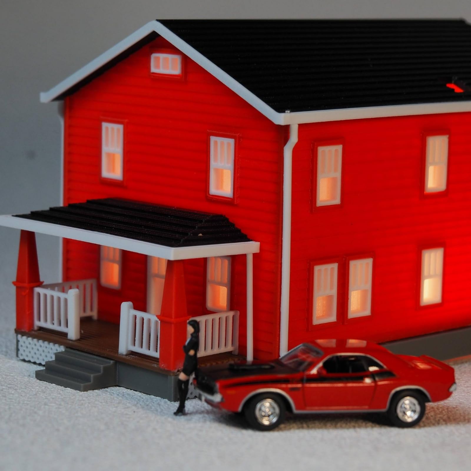 Modellino di Casa in 1:64 Realistico Modellino in 1:64 Compatto Modello da Diorama per Hobbisti