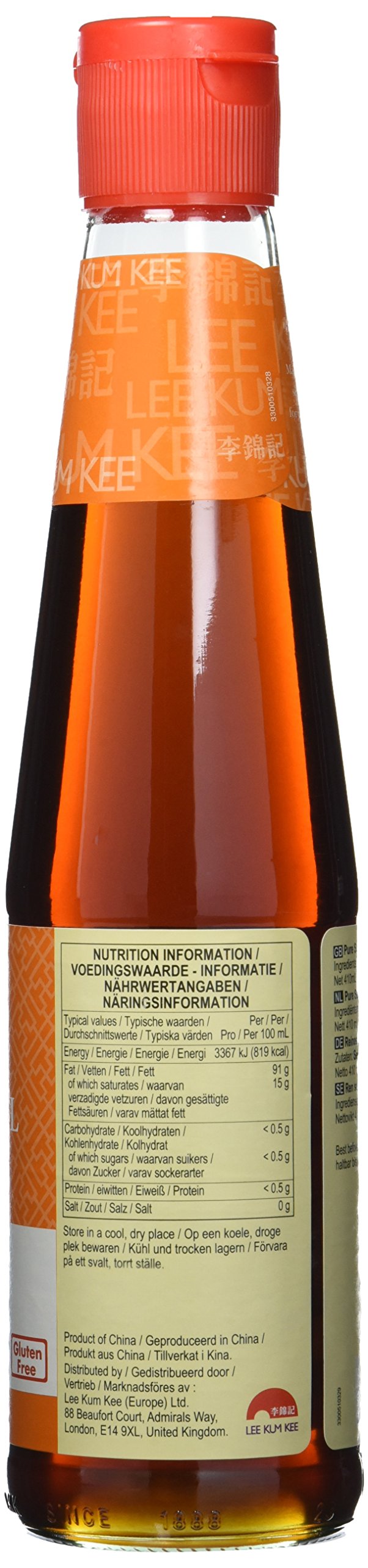 Lee Kum Kee Sesamöl, pur glutenfrei, 2er Pack (2 x 410 ml)