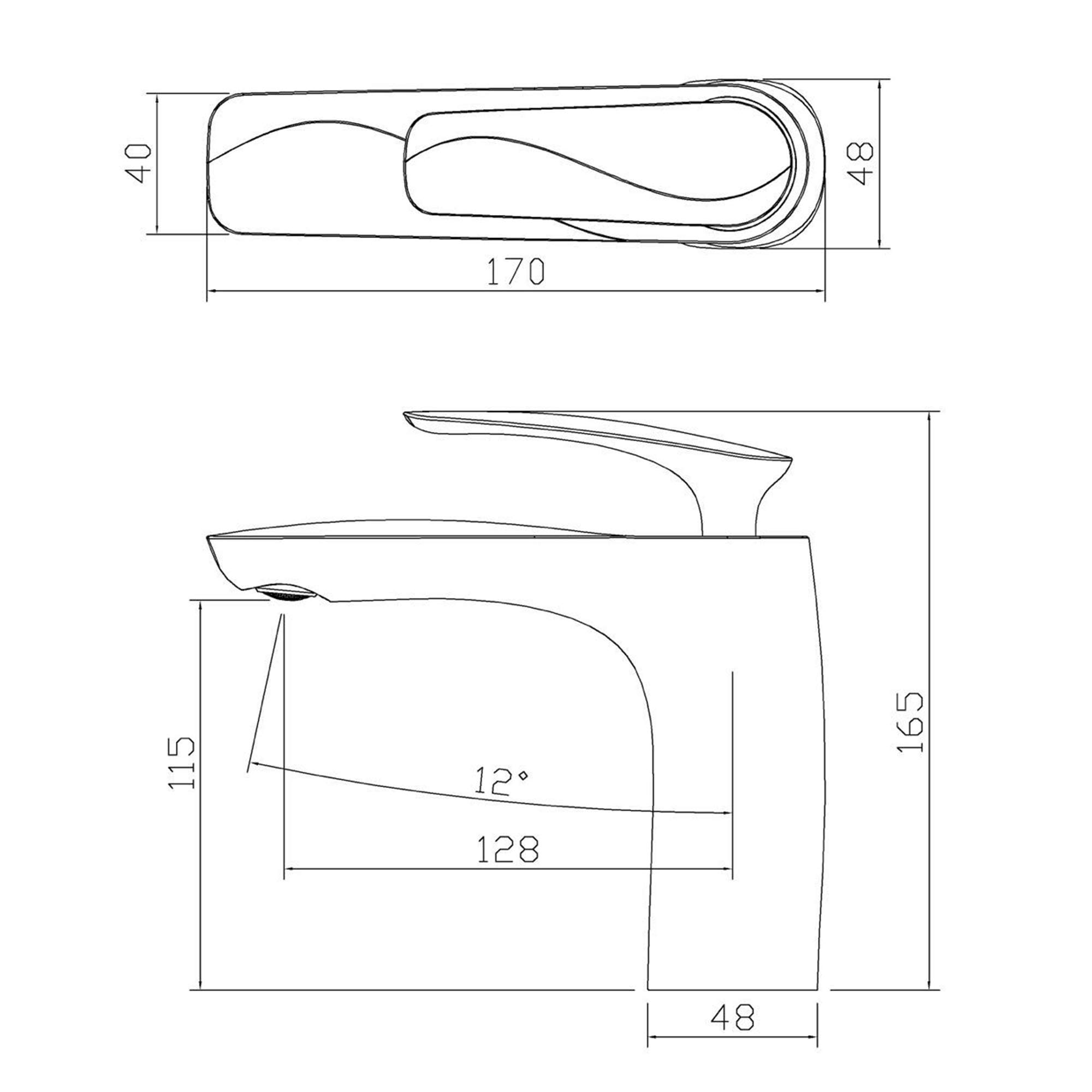 doporro Armatur Wasserhahn Bad Waschtischarmatur Weiß 16,5 cm hoch | Design Waschtischarmatur für Waschbecken | Waschbeckenarmatur Bad WAM-7201