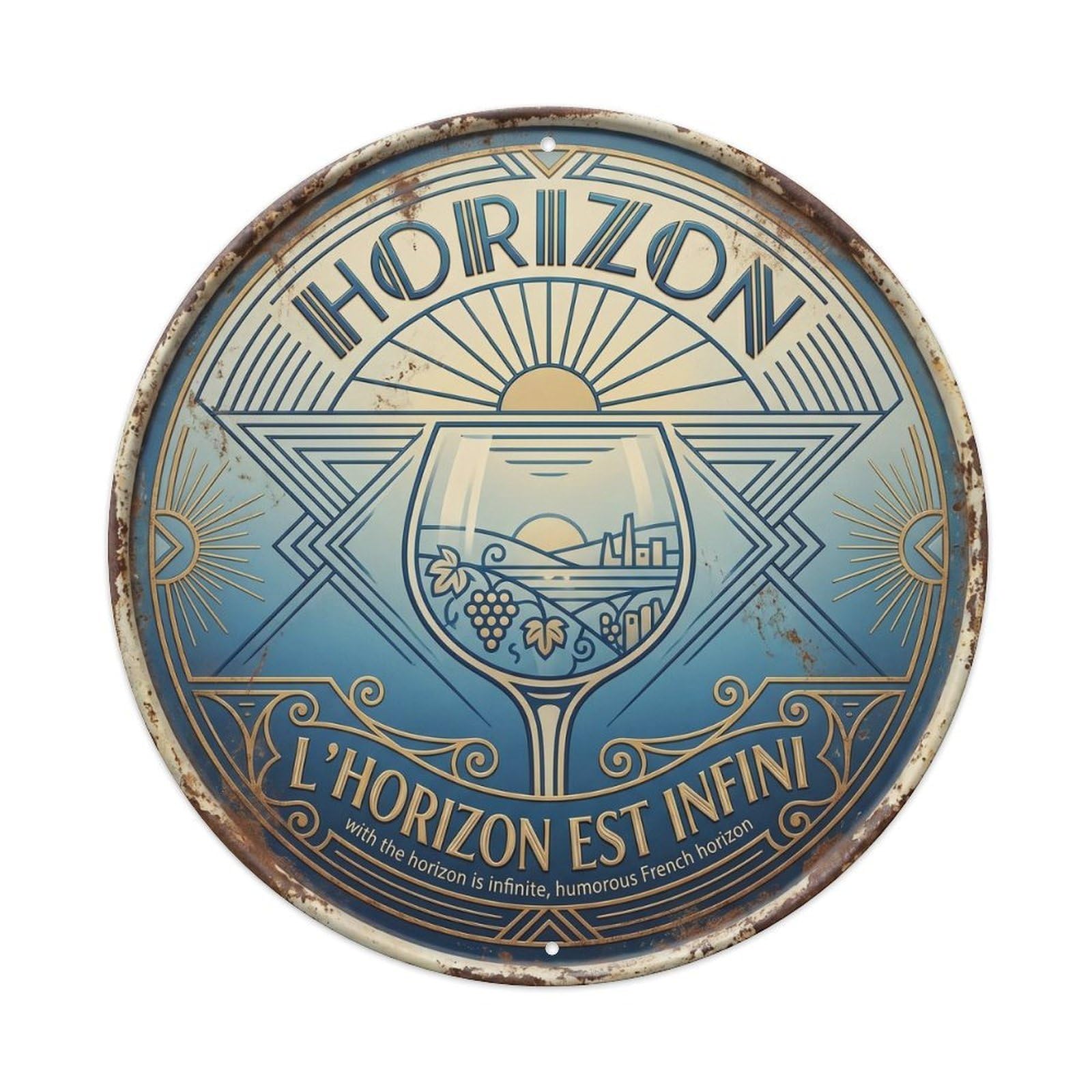 Horizon Humorous Mancave Horizon Vintage Metal Tin Sign Plaque Wall Decor for Cafe, Club Bar, Office, Garden Metal Poster 8x8Inch