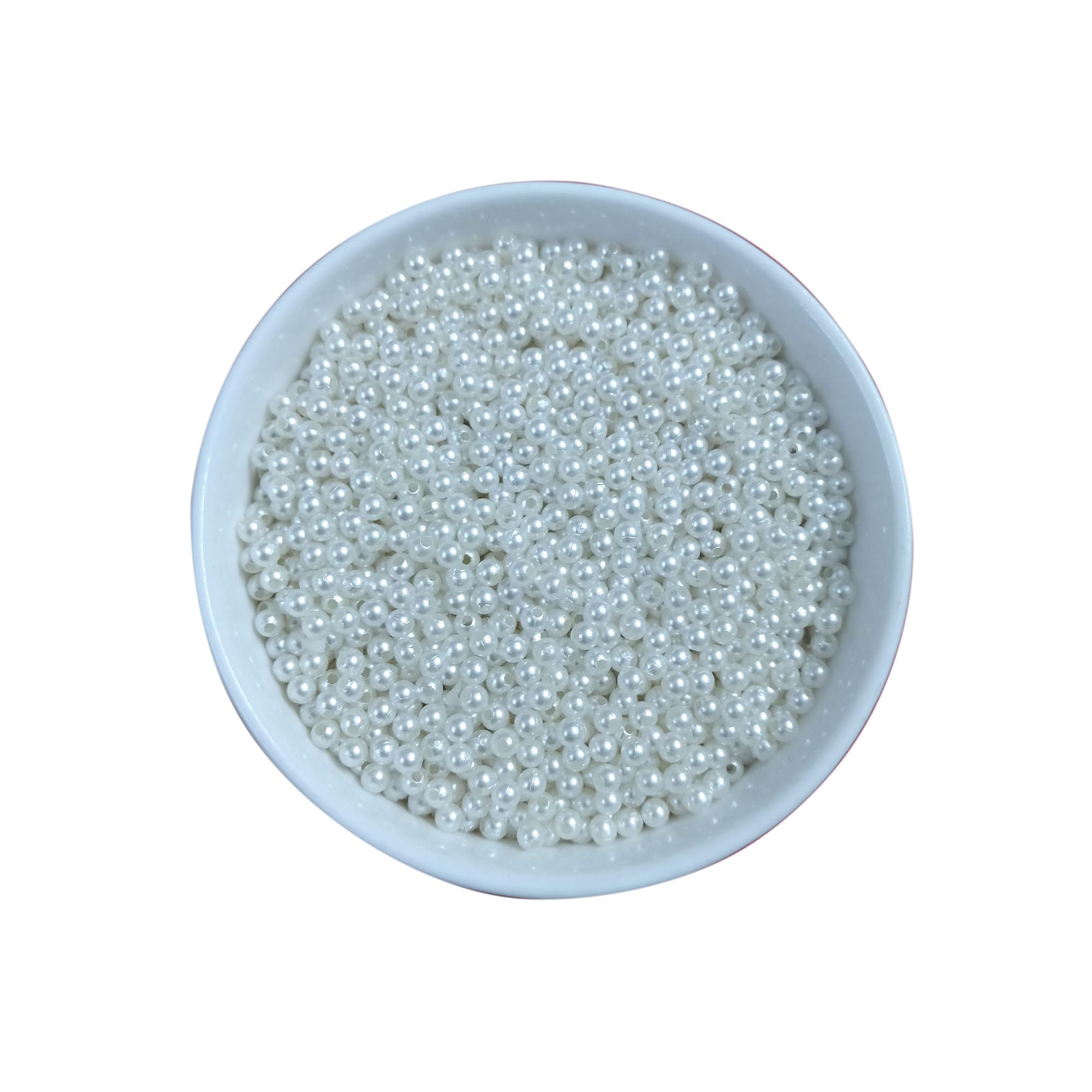 PRODUCTMINE ® 1400 Pcs Artificial White Moti Pearls (4 mm) Beads for Jewellery Making, Earring, Necklace, Bracelet for DIY Crafts and Decoration Embroidery Making Purpose