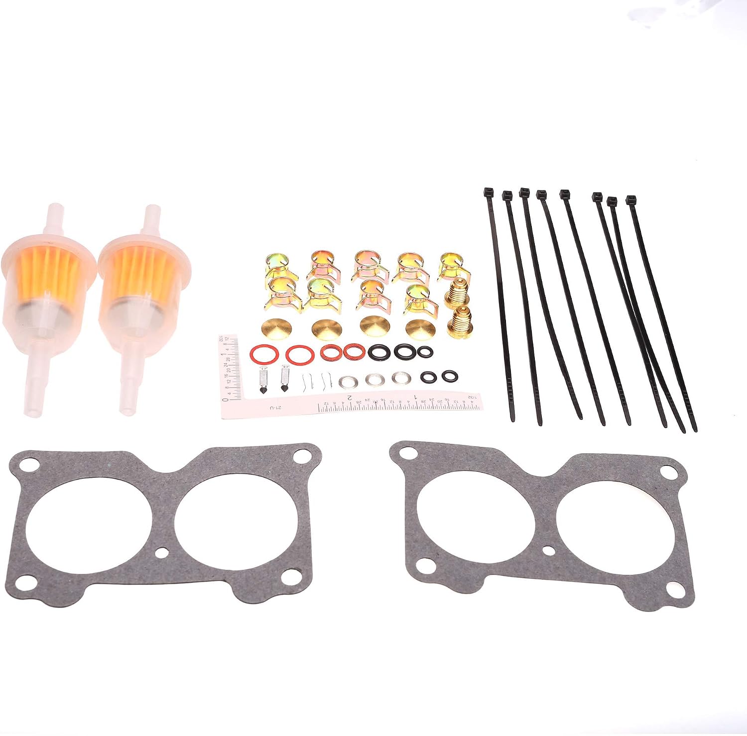 439076 18-7046 Carburetor Repair Kit Replacement for John-son Evin-rude Twin Carb Rebuild Kit V4 85 90 100 115 125 140HP V6 Crossflow