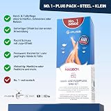 Mr. Fuss® No. 1 – Plus Pack Steel – Mały, zestaw do usuwania skórek i zrogowaciałego naskórka, 3-częściowy aktywny roztwór szybko i mocno zmiękczający – 200 ml, wata, skrobak ze stali nierdzewnej