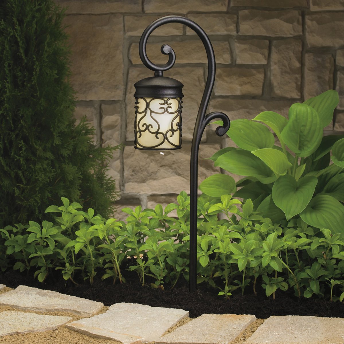Kichler 15426BKT Almeria Path & Spread 1-Light 12V, Textured Black