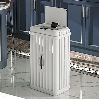 Deconox 50 Lt Sensörlü Çöp Kovası, Portatif Katlanabilir, Büyük Boy Premium (62x36x26cm), Otomatik Dokunmatik Hareket Sens...