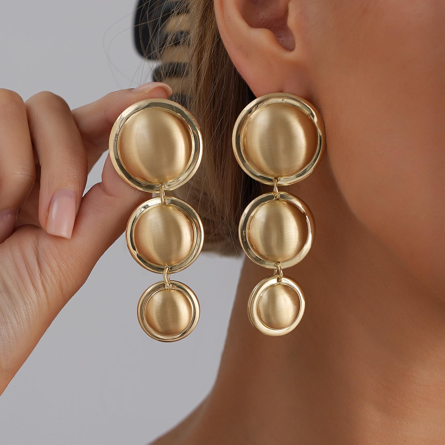 Chunky Gold Statement Earrings for Women Large Chunky Gold Geometric Big Thick Geometric Statement Earrings Punk Jewelry